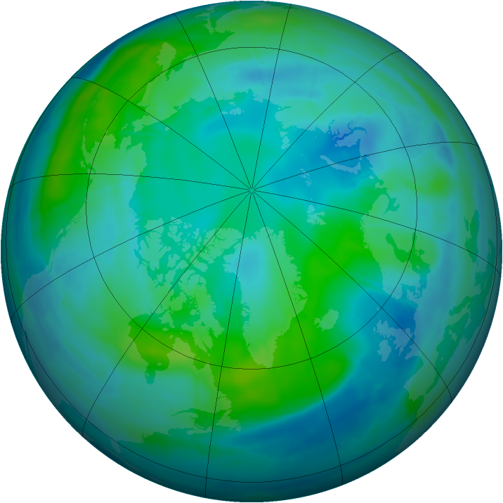 Arctic ozone map for 19 October 2008